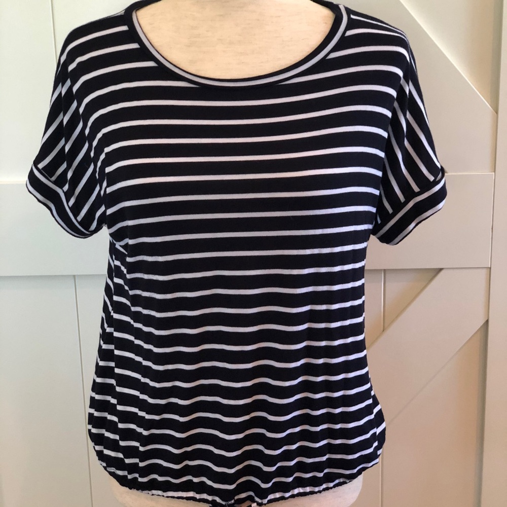 Navy and White Striped Shirt